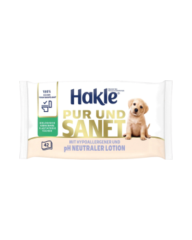 Hakle Feucht Pur und Sanft, Feuchte Toilettentuecher, mit hypoallergener und pHneutraler Lotion, biologisch abbaubar, Nachfuellung, 1 Stueck